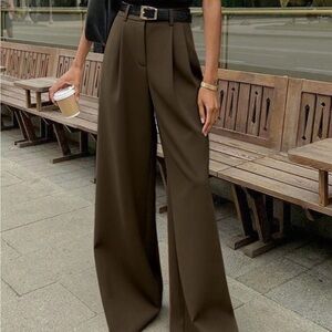 Commense Chic Dark Brown Trousers